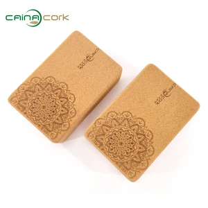 Custom Logo High Quality Massage Relaxation Pain Relief Stretching Roller Block Set Cork Yoga Ball Wholesale Cork Yoga Block