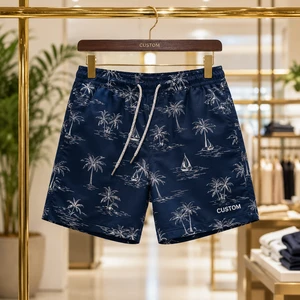 Custom Personalized Photo Print Swim Trunks With Quick Dry Fabric For Novelty Gift Holiday Beach Shorts