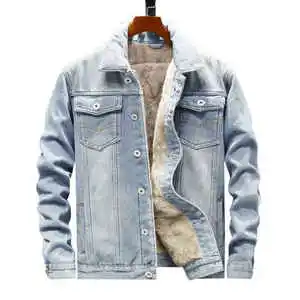 Competitive Price Winter Fashion Streetwear Canvas Denim Jeans Jacket with Customized Logo and Front Logo for Men