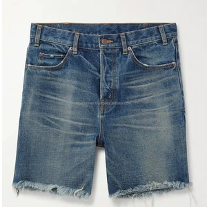 YAXI 100% Cotton Denim High Quality Men's Jeans short Hot Selling Vintage Straight Fit OEM/ODM Selvedge Washed Button Fly short