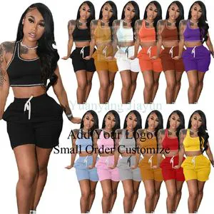 Custom Logo Leisure Casual Sports Suit Solid Color Gym Fitness Sets