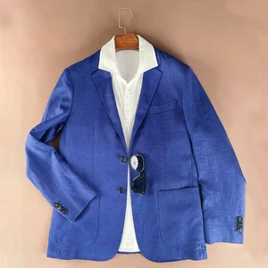 Men's Tailor-made Casual Suits in Solid Colors and Fitted Breathable Jackets
