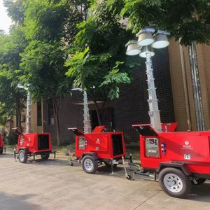 Construction & Industrial 5KW 8KW Portable LED Mobile Trailer Mounted Lighting Tower