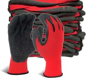 Wholesale Men's Heavy Duty Industrial Grip Safety Gloves Latex Construction and Garden Rubber Gear Protective Working Gloves