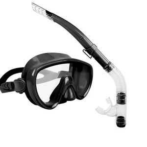 Befine ABS Frame Silicon Skirt Strap Tempered Glass Lens Diving Mask PVC Mouthpiece Wet Snorkel Set