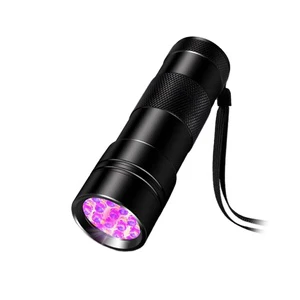UV Blacklight Flashlights Detector 12 Leds 395nm Aluminum Alloy IP65 Emergency Dry Battery AAA Led Uv