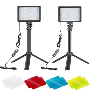 Led Video Light 66 Led Brightness Adjustable Camera Light With 4 Color Filters for Camera