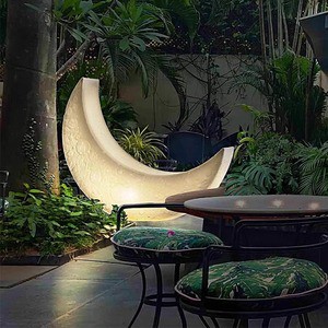 Large IP65 LED Moon Light Solar Powered Courtyard Seat Decorative Landscape Outdoor Christmas Holiday Meniscus Light