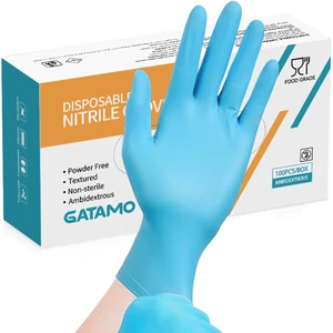 SN017 100 Pcs Blue Powder-free Caja De Guantes De Nitrilo Negros Por Al Mayor Dental Examination Nitrile Gloves Without Powder