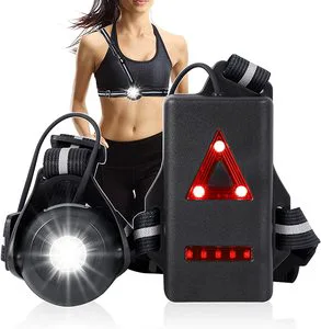 High Bright Night Running Warning Chest Lights Outdoor Waterproof Rechargeable 3 Modes Chest Lamp Running for Sports Photography