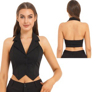 Wholesale Designer Suit Sleeveless Plus Size Women's Vests & Waistcoats Top for Women Vest