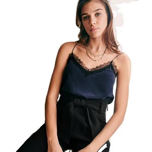 Plus Size Women Clothing Spaghetti Strap Top Halter V Neck Sleeveless Satin Silk Tank Tops Camisole