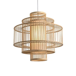 Cheap Price Traditional Handwoven Natural Bamboo Lampshade Chinese Style Lantern Woven Bamboo Light