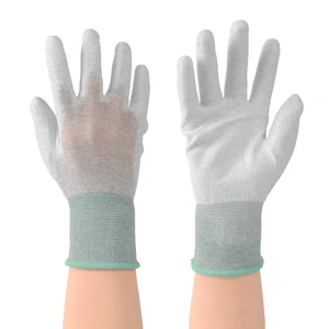 Pu Coated Safety Hand Protective Gloves Conductive Fiber Gloves Industrial Safety Esd Work Safety Gloves for Electronic Working