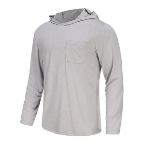 Hot Sale UPF 50 Bamboo Fiber Lightweight Long Sleeve Waterproof Quick Dry Hoodie Shirt For Men