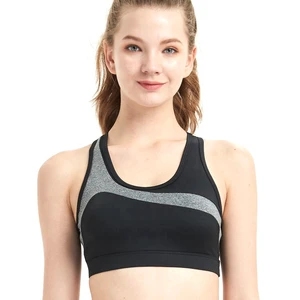 Women's Athletic Sports Bra High for Gym Running Yoga Fitness Digital Simple Front Adjustable Straps Breathable Customizable