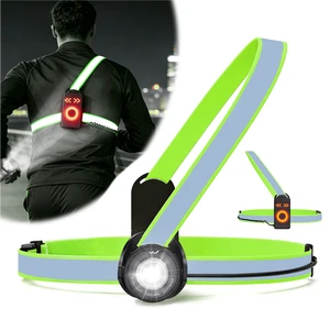 BSCI Supplier Custom 330 Lumen IPX6 Waterproof Rechargeable LED Chest Light With Reflective Band LED Running Vest