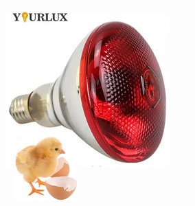 Yourlux 100W 150W 200W 250W Infrared Heating Lamp For Chicken And Pig Farms White Red Emitting Color Glass Body