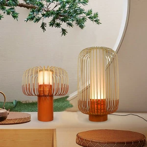 Zen Bamboo Art Bamboo Woven Living Room Bedroom Study Tea Room Decoration Lamp New Chinese Bedroom Lamp