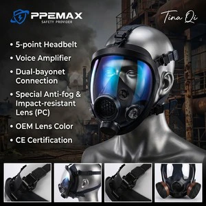 Top-selling EN60903 Certification Full Facepiece Respirator A1P3 Dual Active Carbon Cartridges Organic Vapor Mask