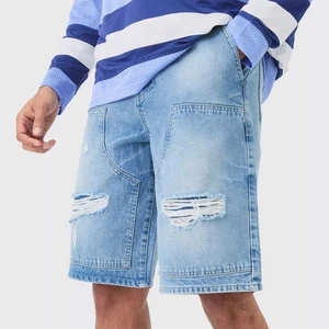Wholesale Low MOQ Men's Denim Shorts Stylish New Designs Summer Spring Embroidery Custom Colors Plus Sizes