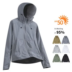 Men's Summer Loose Fashionable Sun Protection Cloth Waterproof Zipper Jacket for Sports Wear
