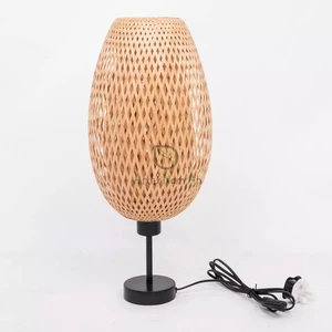 Hot Sale Modern Round Bamboo Table Lampshade Handmade in Vietnam for Home Decor & Garden Lighting White LED Shade for Bedroom