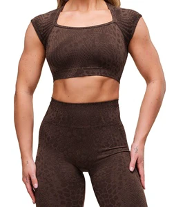 Eco-Friendly Breathable Lightweight Yoga Set with Spandex/Nylon Leggings and Bra Top Front Logo