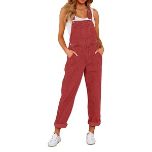 Women's Denim Jumpsuit Green Cut Ripped Patched Pocket Streetwear Mid Waist Overalls for Most Demanded All Colors for Hot Sale