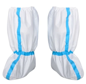 Durable Disposable Blue Stripes Boot Cover Advanced SF Material Eco-Friendly Hospital Use Personal Protective Anti-Slip Safety