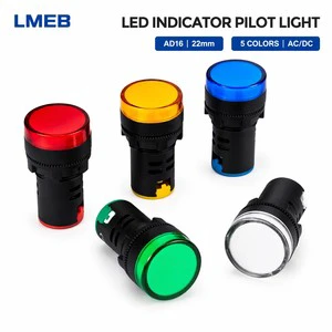 HUSA AD16 12mm 16mm 22mm Waterproof LED Indicator Signal Light Alarm Red Blue Green Yellow Colors Metal & Plastic 12V 24V 220V