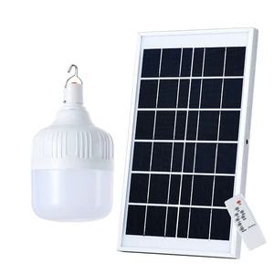 Factory Charging IP65 Waterproof Outdoor Solar Battery Rechargeable Bulb Light Solar Emergency Light