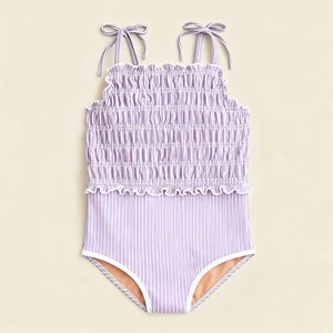 OEKO TEX Certified Eco Friendly Baby One Piece Swimsuit for Girls Custom Color Size Soft Breathable Summer Beachwear
