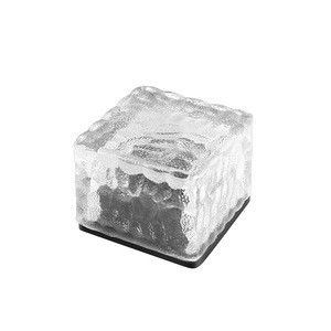 Outdoor Heavy-Duty Mini Paverlight LED Solar Ice Brick Light RGB Warm White IP65 for Landscape Paths Patio Recessed Solar Panel