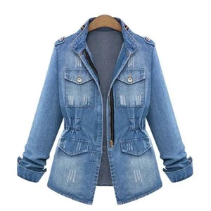 New Arrivals Long Sleeve Slim Skinny Denim Jacket Women Fashion Plus Size Jean Jackets for Women