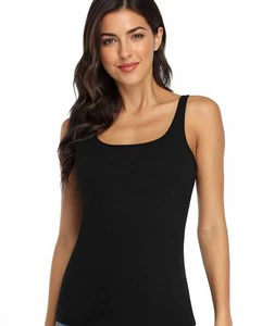 Women's Cotton Tank Top with Shelf Bra Adjustable Wider Strap Camisole Basic Tanks Ladies Crop Tops Women's Clothing Tops