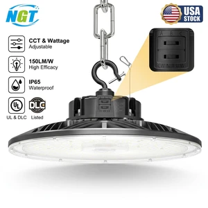 LED Highbay Light Super Bright 120W 150W 200W 240W 400W CCT Wattage Selectable UFO LED Warehouse Garage High Bay Lights