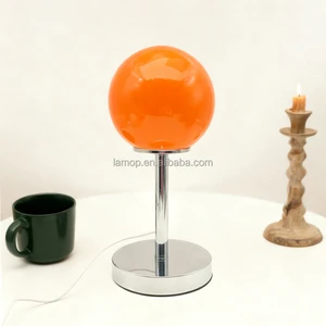 Retro Glass Table Lamp Bedside Lighting Home Decor Fixture Warm Ambiance Night Light for Bedroom Living Room & Office