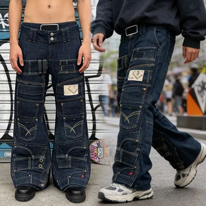 YSJY Denim Manufacturer Custom Men's Loose Cotton Jeans Hip Hop Style Street Wear Pants for Winter Denim Jeans