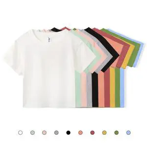 Summer Crop Top Yoga Top Casual Short Sleeve Women's Sports 0versized T-Shirts Plain Crop Top
