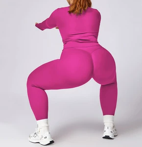 Plus Size Winter Women Wrokout Outfit Leggings Yoga Suit Activewear Plus Size Long Sleeve Jacket Gym Fitness Sets