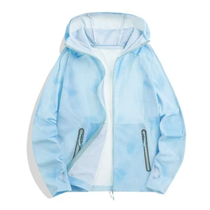 New Summer Hooded Ice Silk Sunscreen UV-proof Quick Dry Thin Breathable Casual Fishing Sun Protection Clothes for Men and Women
