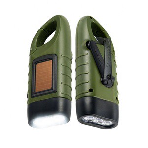 Hand Crank Solar Flashlight, Portable Car Emergency Generator Camping LED Light