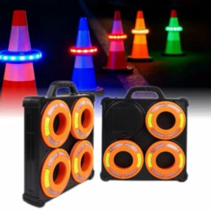 CE ROHS 360° Traffic Cone Warning Light LED Road Hazard Beacon Strobe Cone Topper Obstruction Lamp Wireless Synchronized Flares
