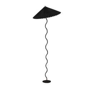 2022 New Modern American Atmosphere Pleated Umbrella Floor Lamp Indoor Wave Iron Pillar Aluminum Dimmable Light