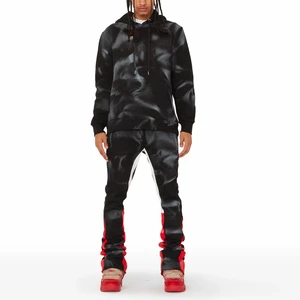 Relaxed Fit Regular Fit Flared Tracksuit Soft Comfortable Cotton Blend Sweatshirt and Pants Set Perfect for Casual