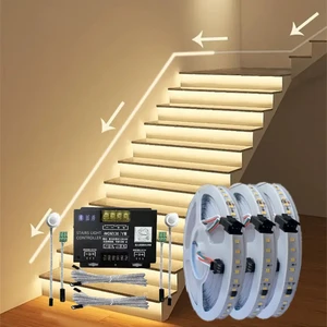 Custom DC24V 2835 Smart Home Running Water Flowing Motion Sensor Profile Steps Led Staircase Stair Light