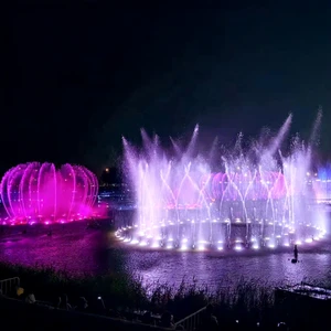 Direct Factory Large Lake River Floating Dancing Water Fountain Custom Shape Color LED Outdoor Festival Water Show System