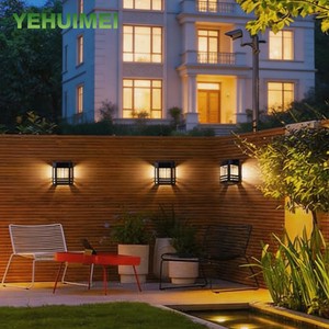Waterproof ABS LED Antique Classic Lantern Solar Wall Lamp Outdoor Garden Villa Corridor Lighting Sconce Home Hotel Decor Light