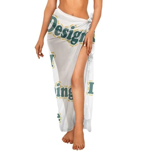 Beach Wear Print on Demand Velvet Chiffon Fabric Exclusive Customization Bikini Cover-up Beach Bathing Suit Cover-up for Women